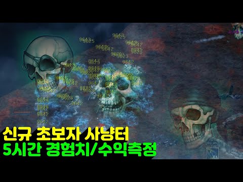 신규 초보자 사냥터 해적동굴 5시간 수익/경험치 체크 │거상 강철비