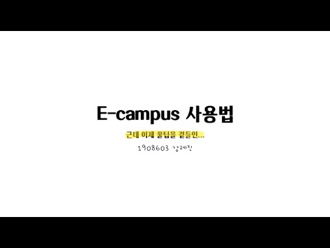 KBU e-campus 완전정복 - 은상